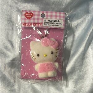 Flocked Plush Sanrio Hello Kitty Keychain